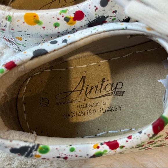 Aintap Handcrafted Leather Oxfords Barefoot SPLANTER Paint White Smooth Leather - Picture 7 of 11